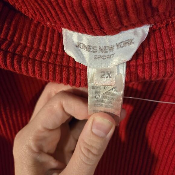Jones New York Sport 2X Red Corduroy Pull On Pants [140] - Picture 6 of 11